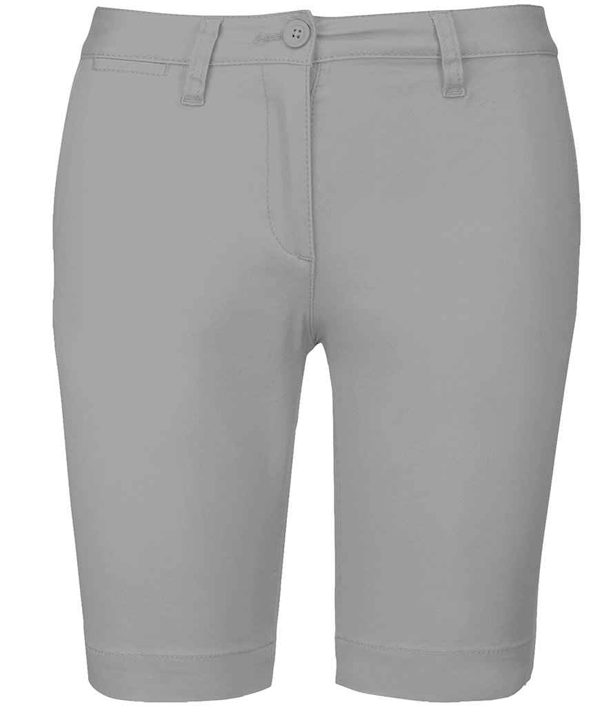 Kariban Ladies Chino Bermuda Shorts Fine Grey
