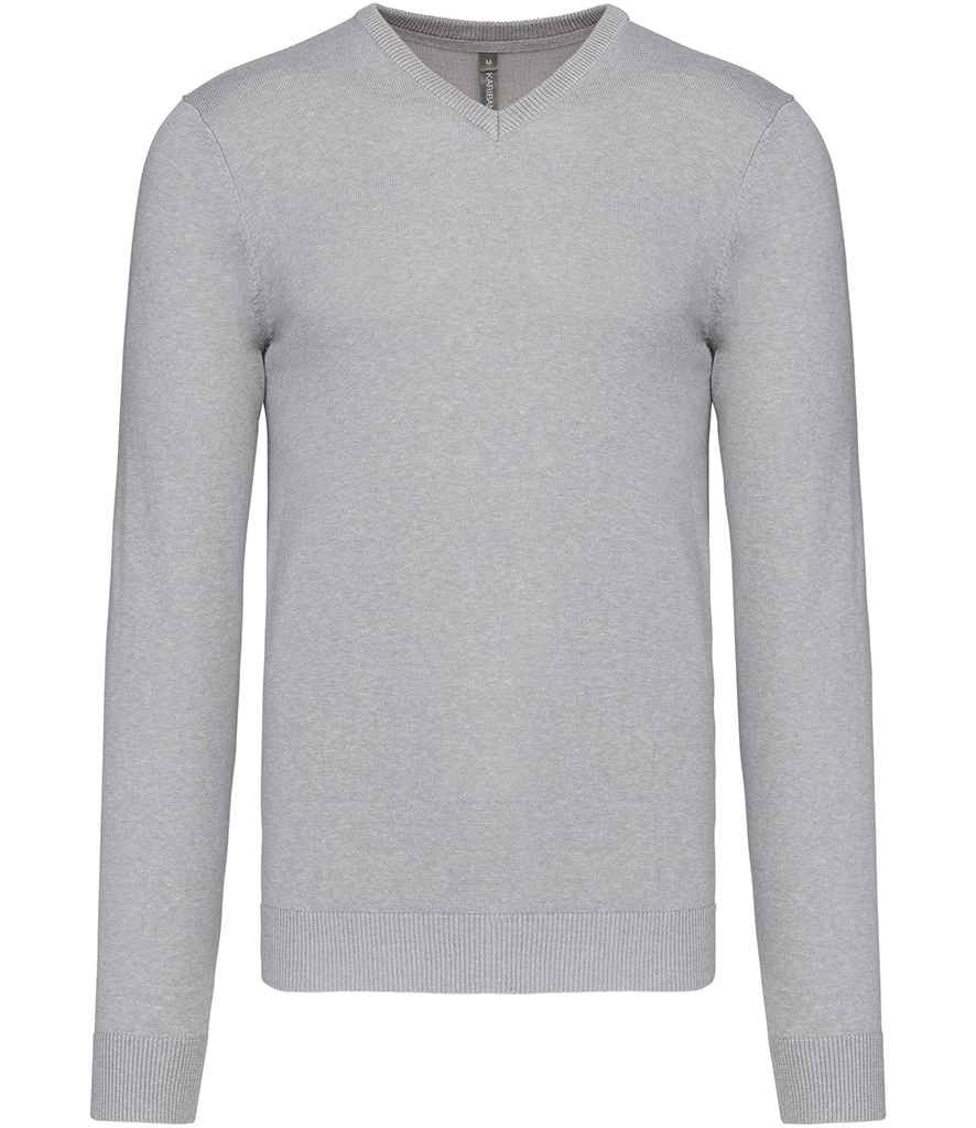 Kariban Cotton Acrylic V Neck Sweater Grey Melange
