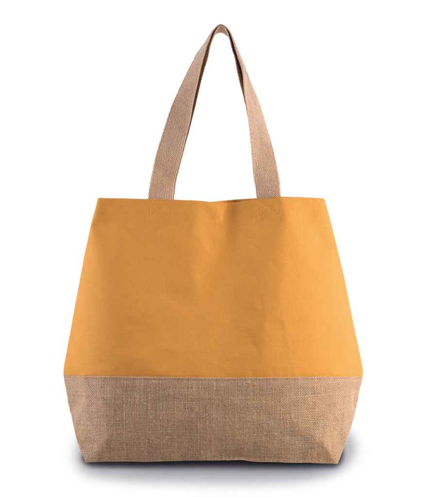 Kimood Canvas & Jute Shopper Cumin Yellow/Natural