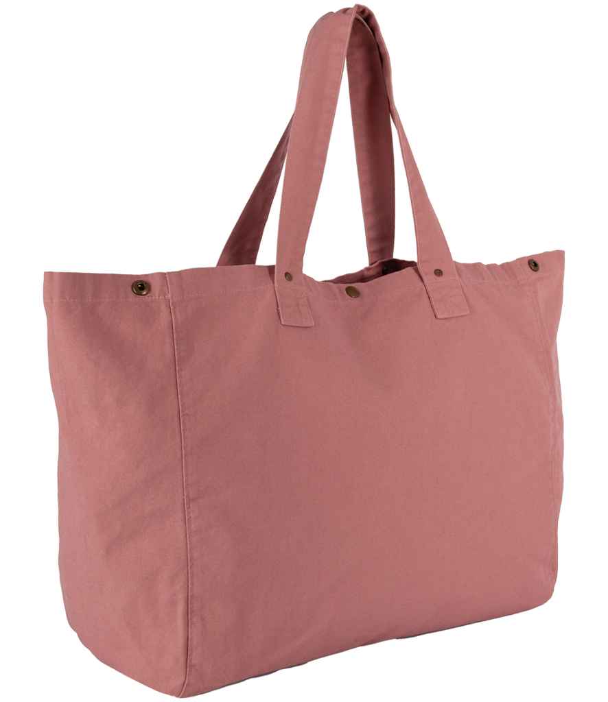 Kimood Faded Cotton Shopper Washed Pink Ochre