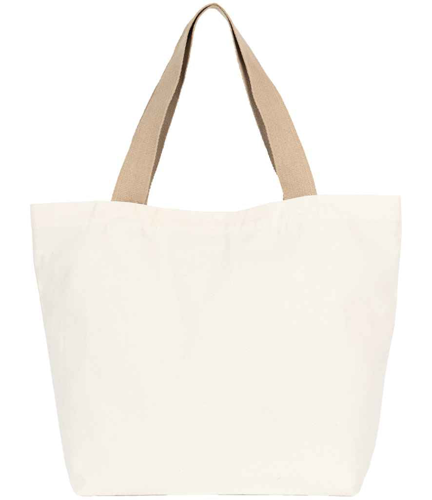Kimood Large Recycled Flat-Bottom Shopping Bag Ecume/Hemp