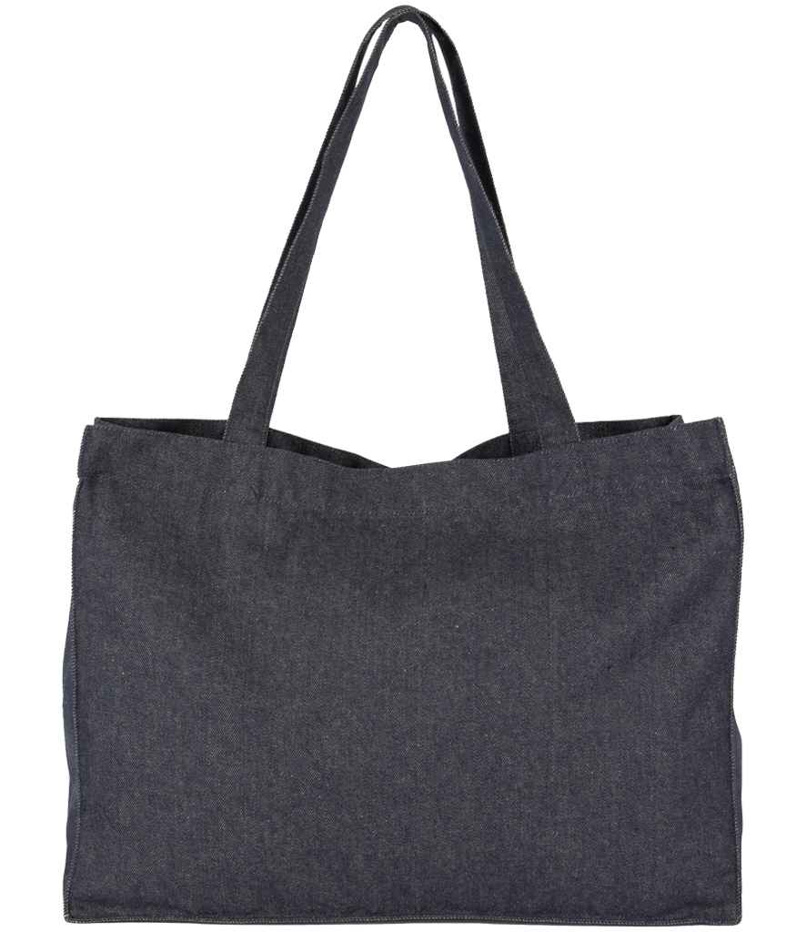 Kimood Large Recycled Cotton Denim Look Shopping Bag Recycled Denim