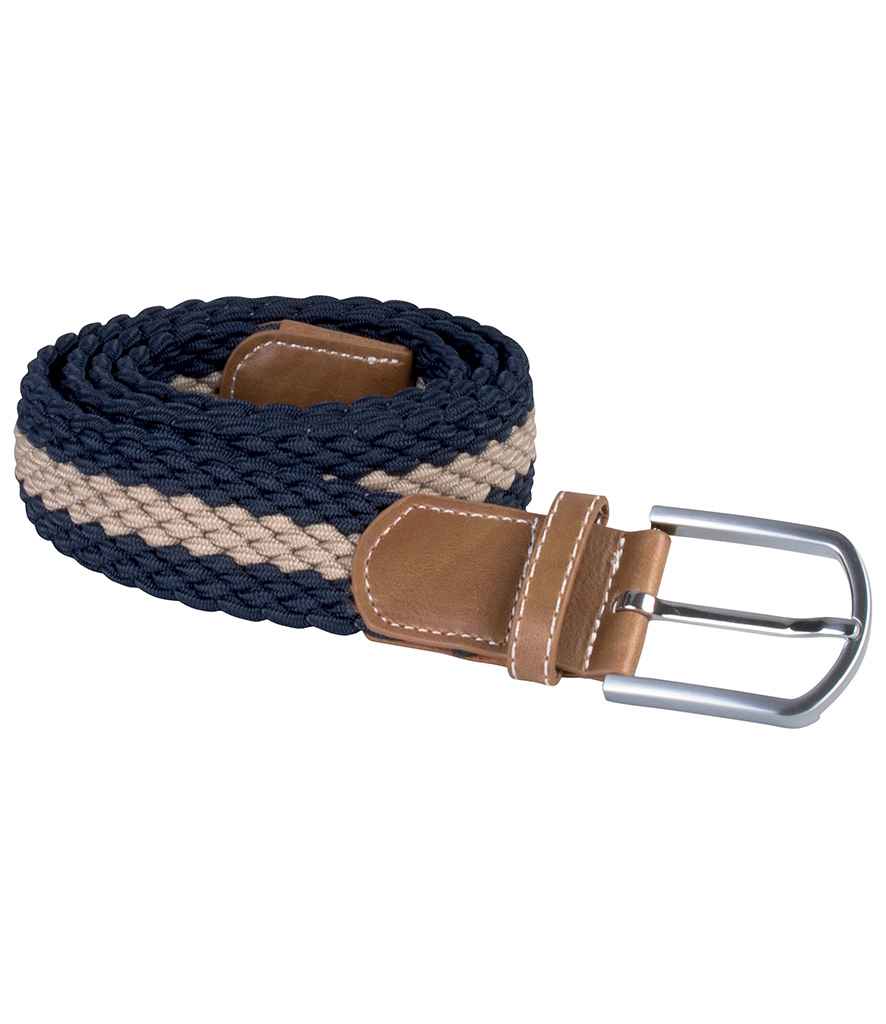 K-UP Braided Elasticated Belt Navy/Beige