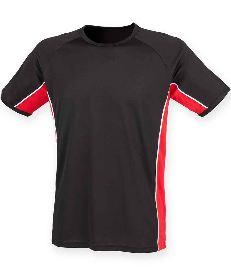 Finden + Hales Performance Panel T-Shirt Black/Red/White