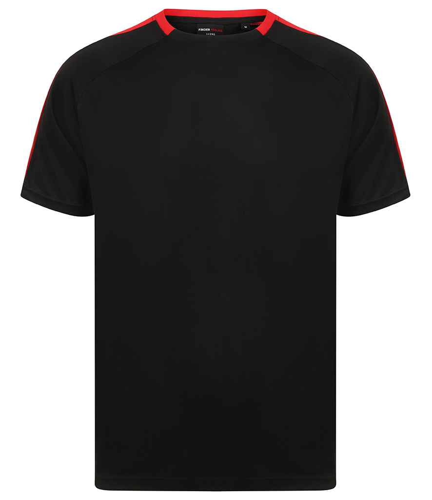 Finden + Hales Unisex Team T-Shirt Black/Red