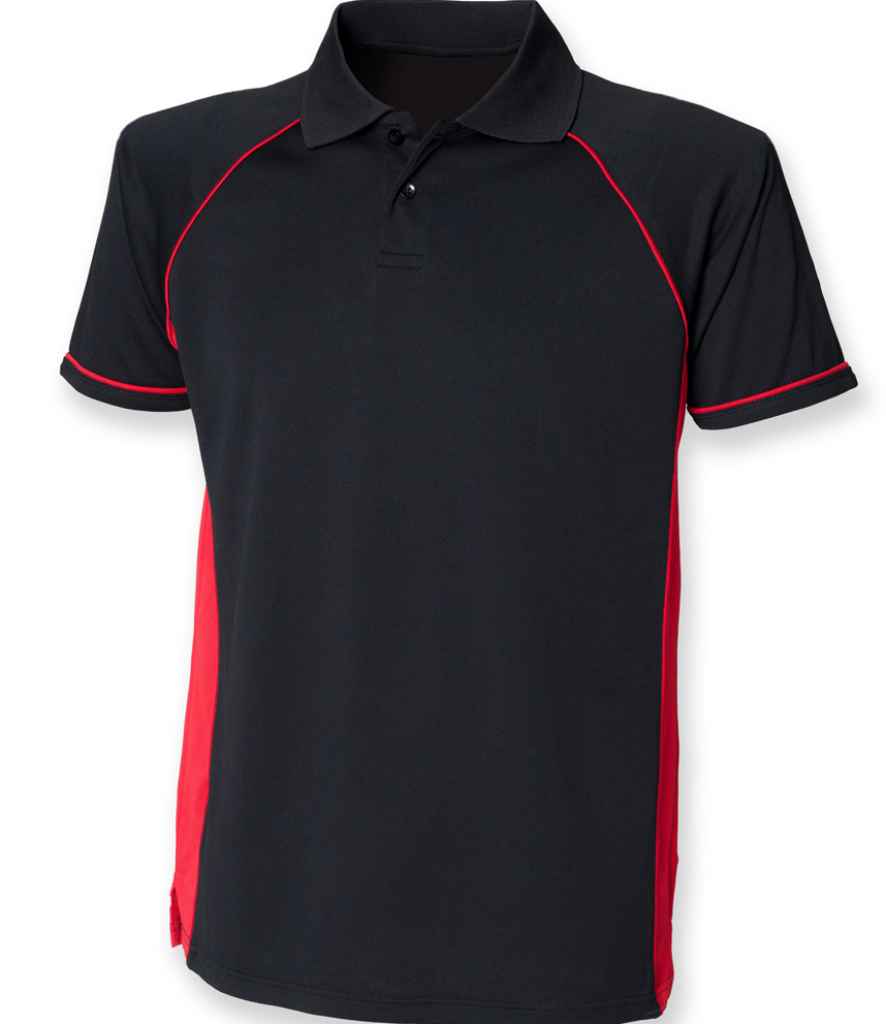 Finden + Hales Performance Panel Polo Shirt Black/Red