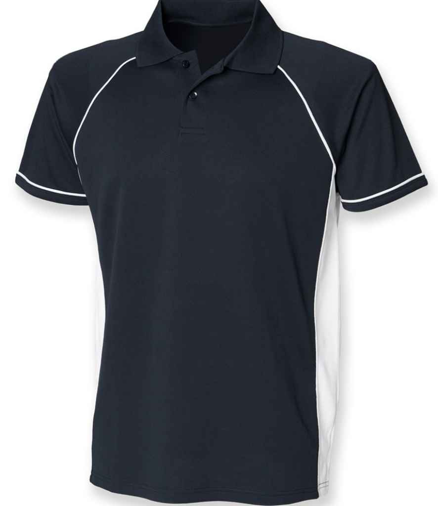 Finden + Hales Performance Panel Polo Shirt Navy/White