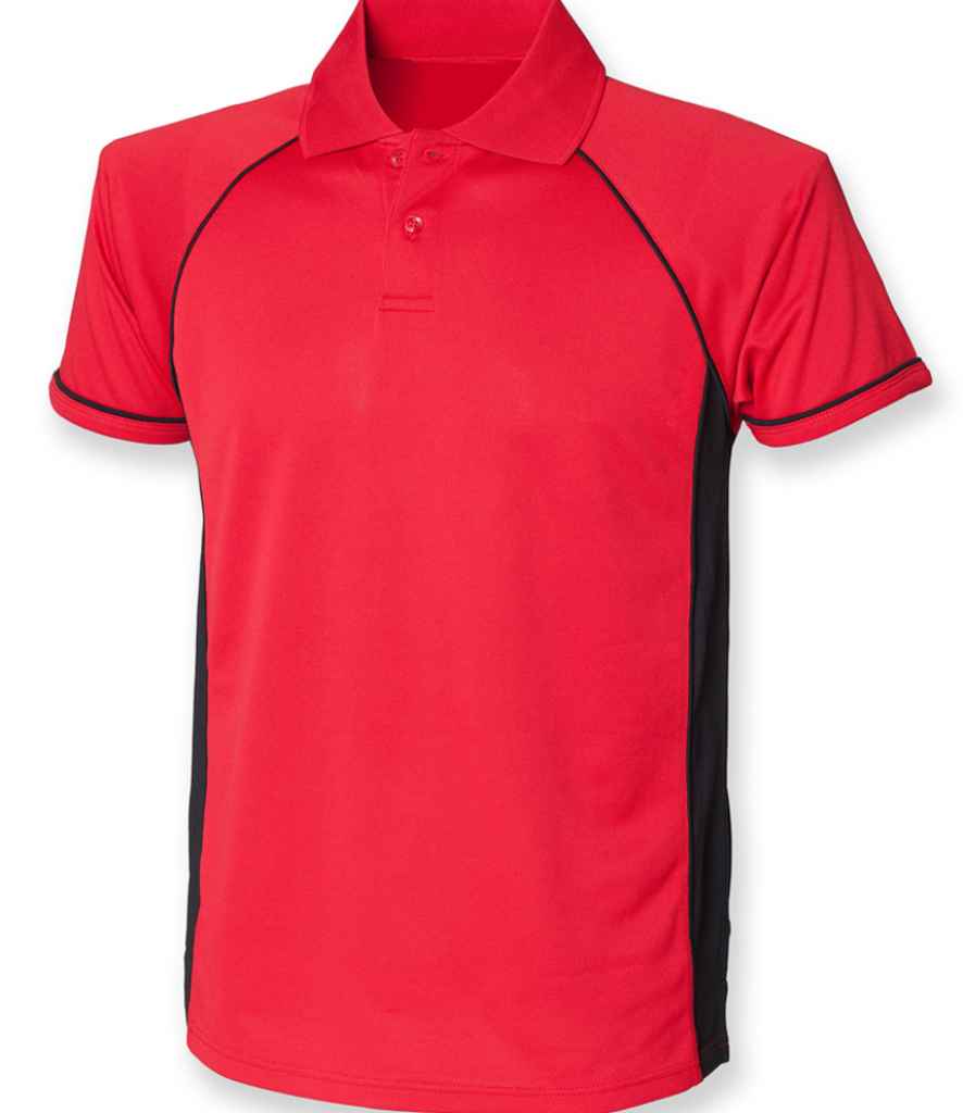 Finden + Hales Performance Panel Polo Shirt Red/Black