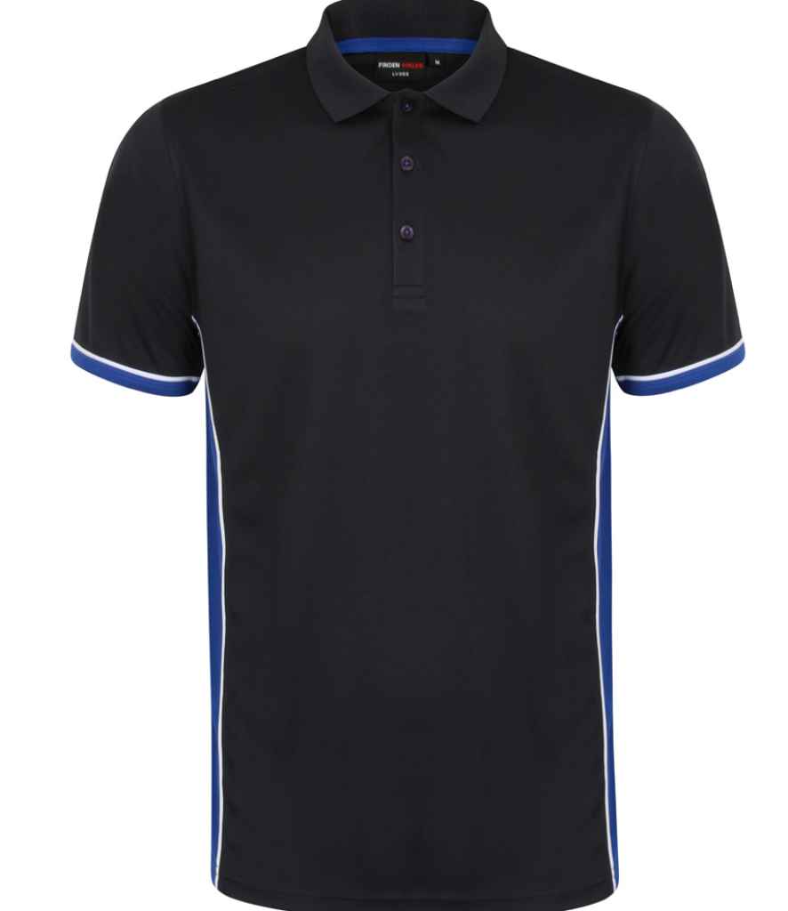 Finden + Hales Contrast Panel Polo Shirt Navy/Royal Blue