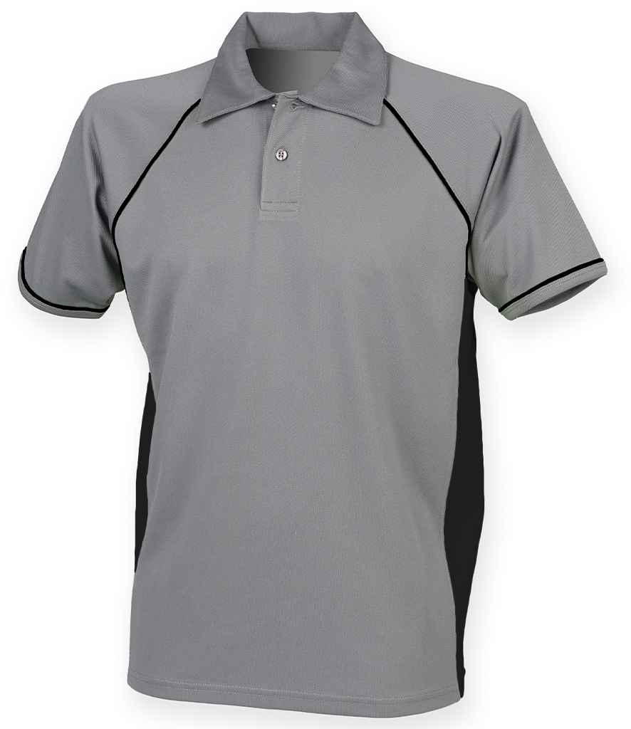 Finden + Hales Performance Piped Polo Shirt | Grey/Black Grey/Black