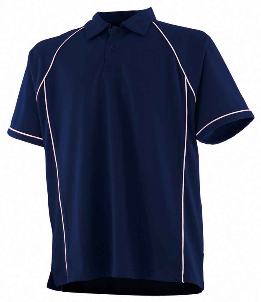 Finden + Hales Performance Piped Polo Shirt | Navy/White Navy/White