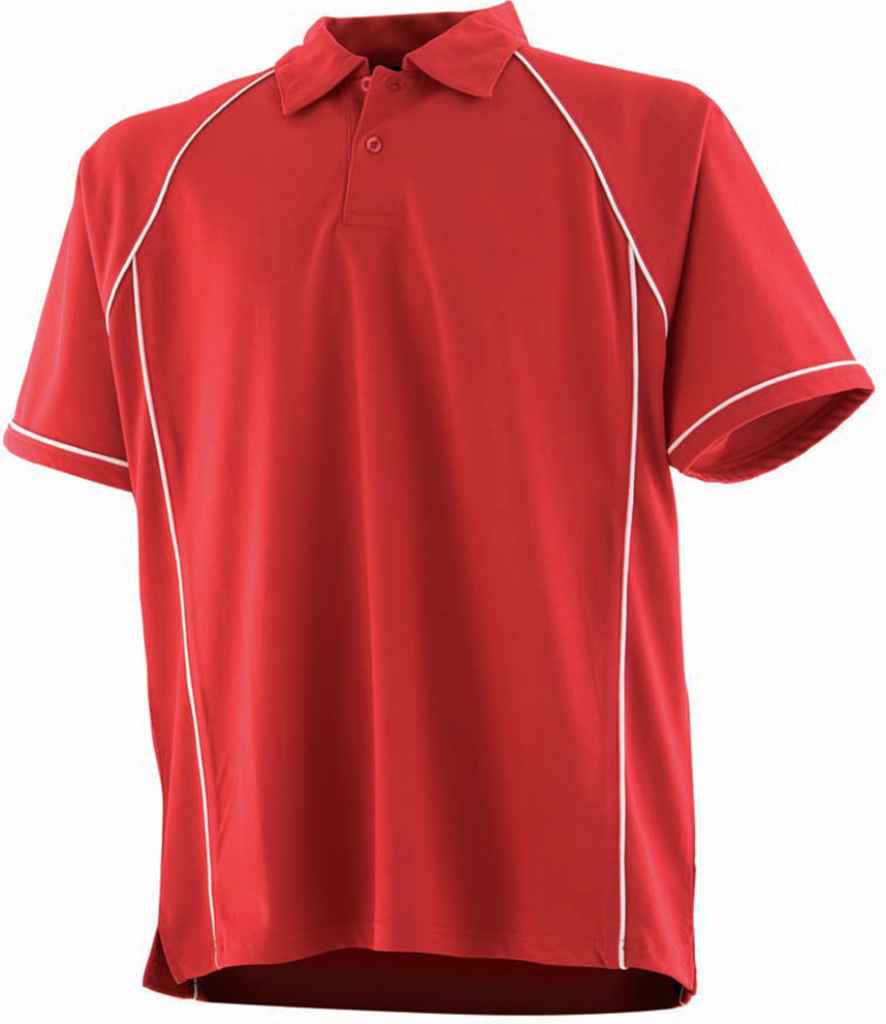 Finden + Hales Performance Piped Polo Shirt | Red/White Red/White