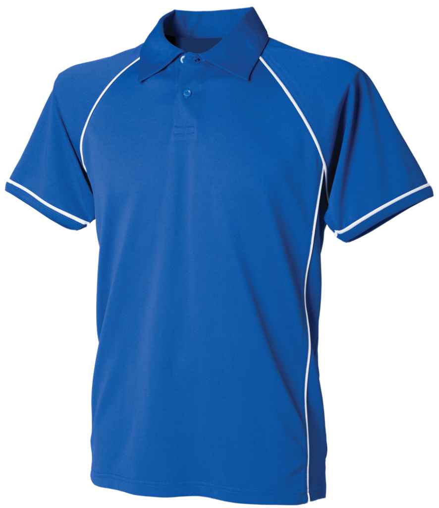 Finden + Hales Performance Piped Polo Shirt | Royal Blue/White Royal Blue/White