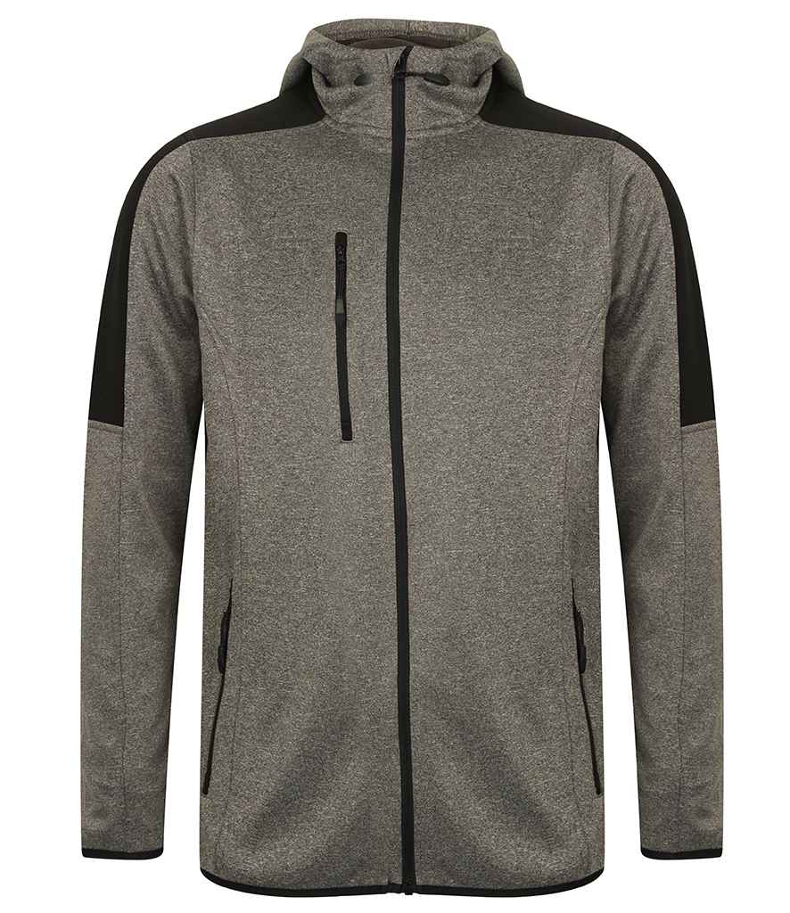 Finden + Hales Active Soft Shell Jacket Dark Grey Marl/Black