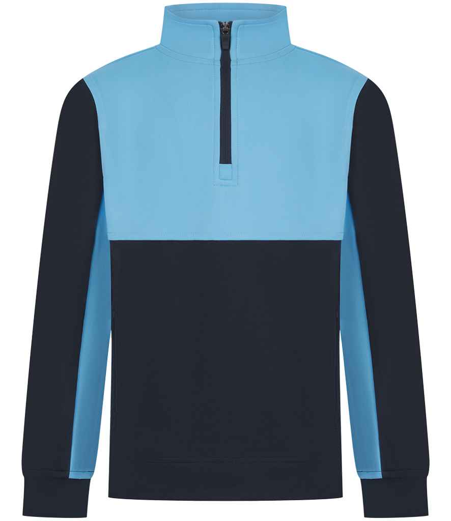 Finden + Hales Kids 1/4 Zip Tracksuit Top Navy/Sky blue