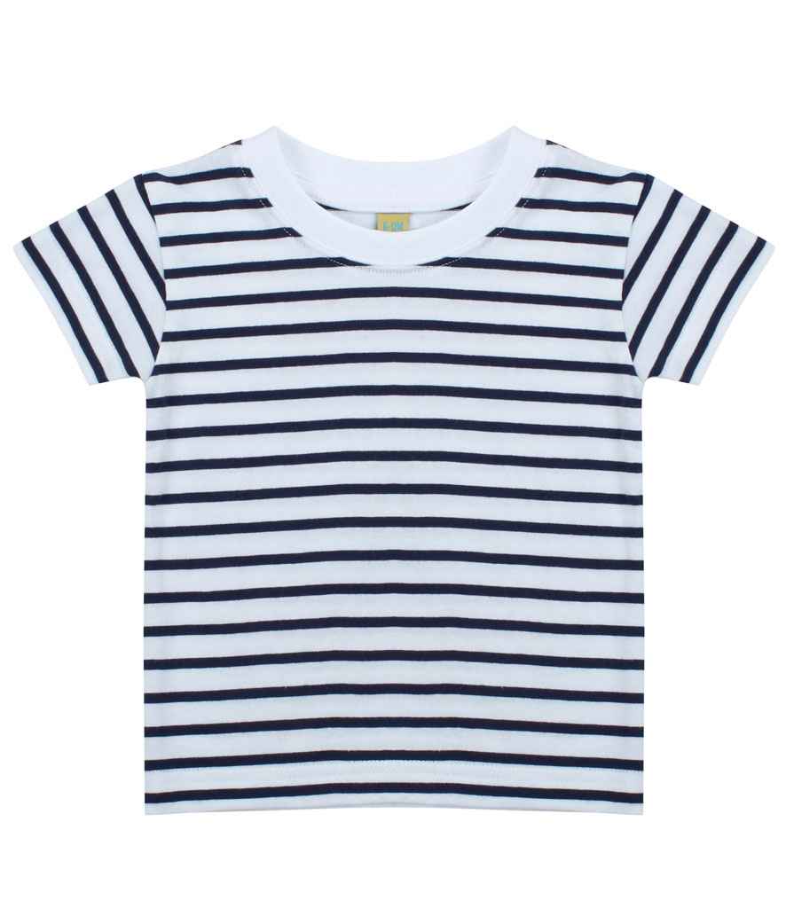 Larkwood Baby/Toddler Striped Crew Neck T-Shirt White/Oxford Navy