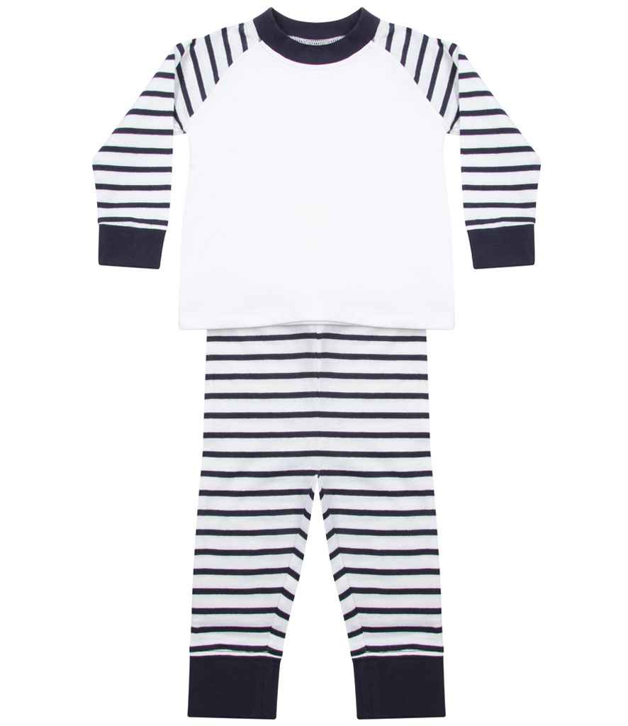 Larkwood Baby/Toddler Striped Pyjamas Navy/White