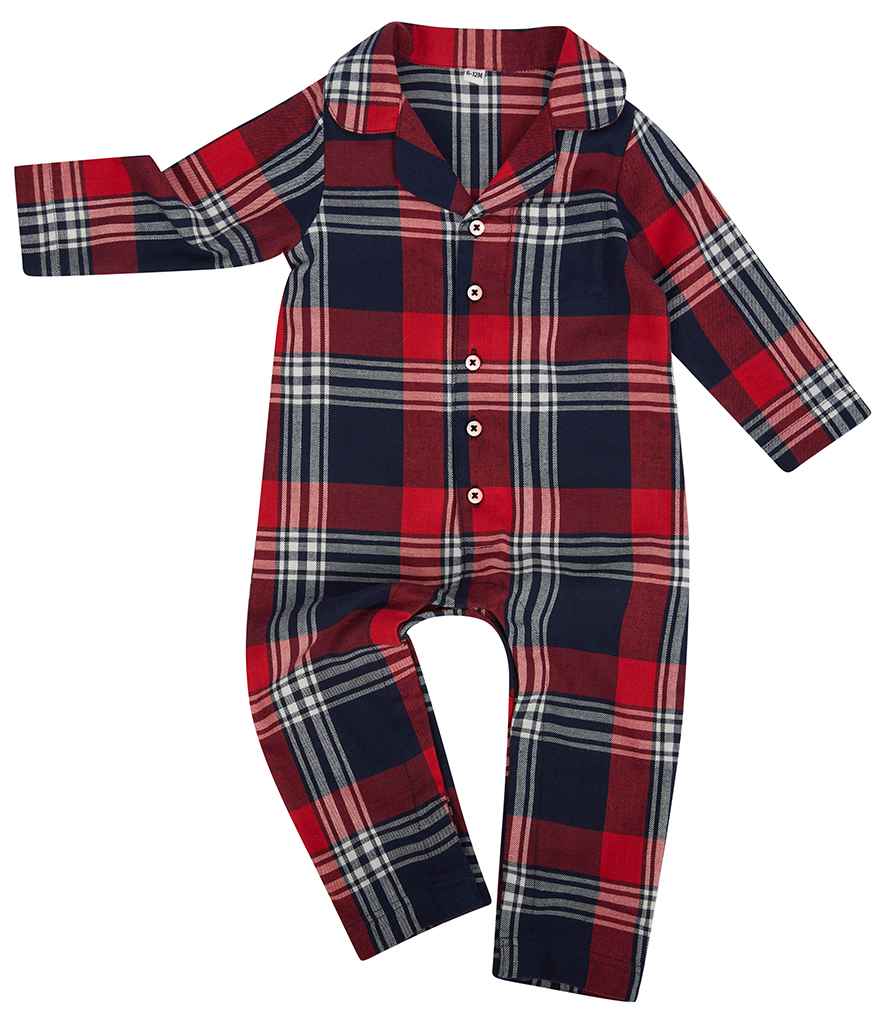 Larkwood Baby/Toddler Tartan All In One Red/Navy
