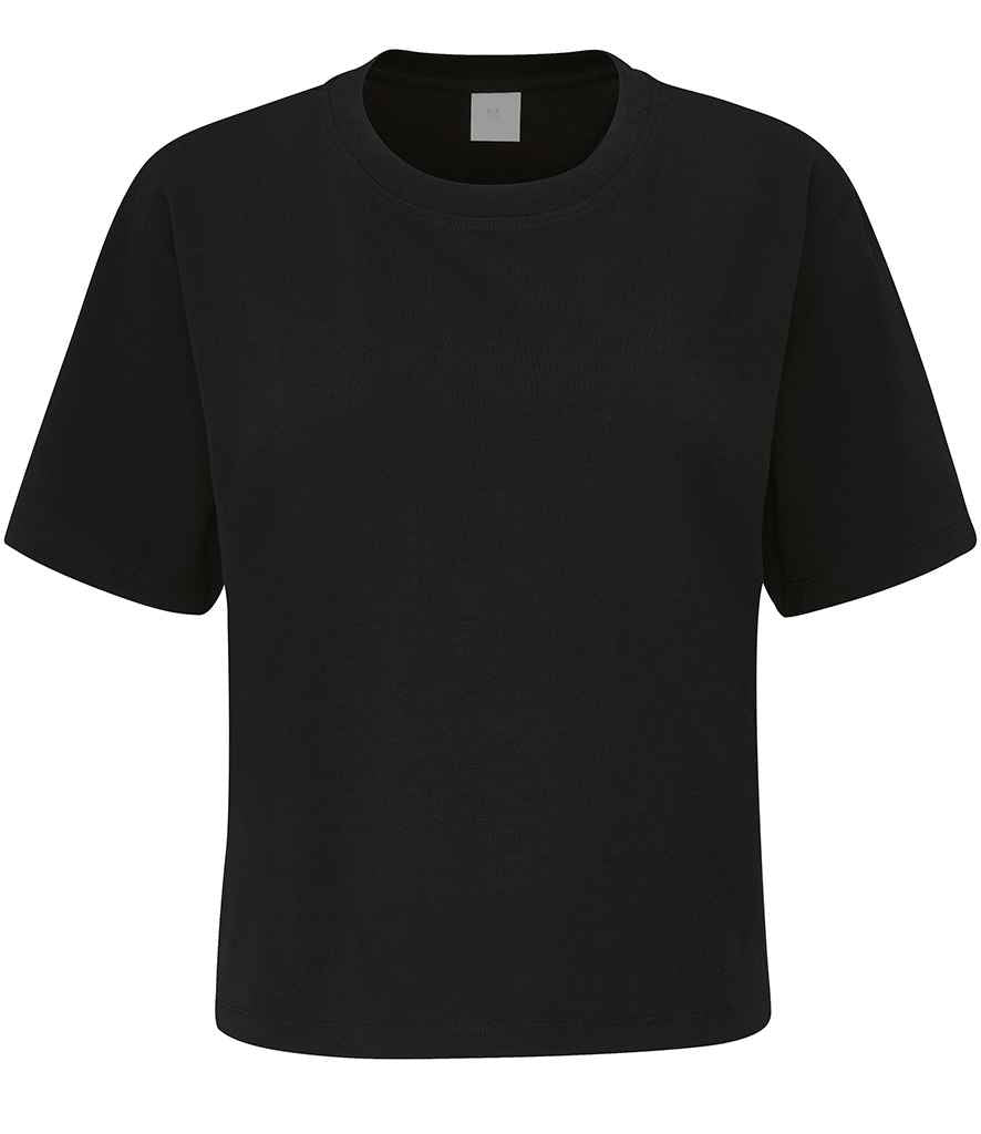 Mantis Ladies Cropped Heavy T-Shirt Black