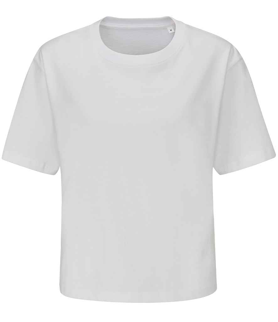 Mantis Ladies Cropped Heavy T-Shirt White