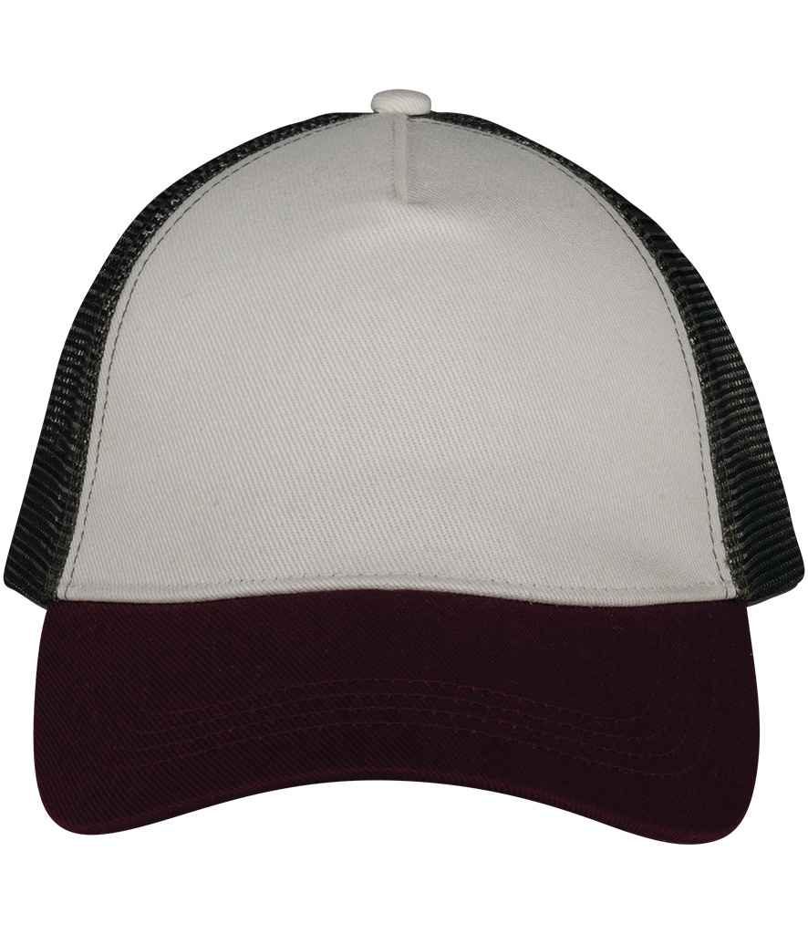 Native Spirit 5 Panel Trucker Cap Ivory/Cherry/Khaki