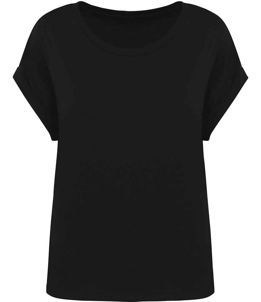 Native Spirit Ladies Roll-Up Sleeve T-Shirt Black