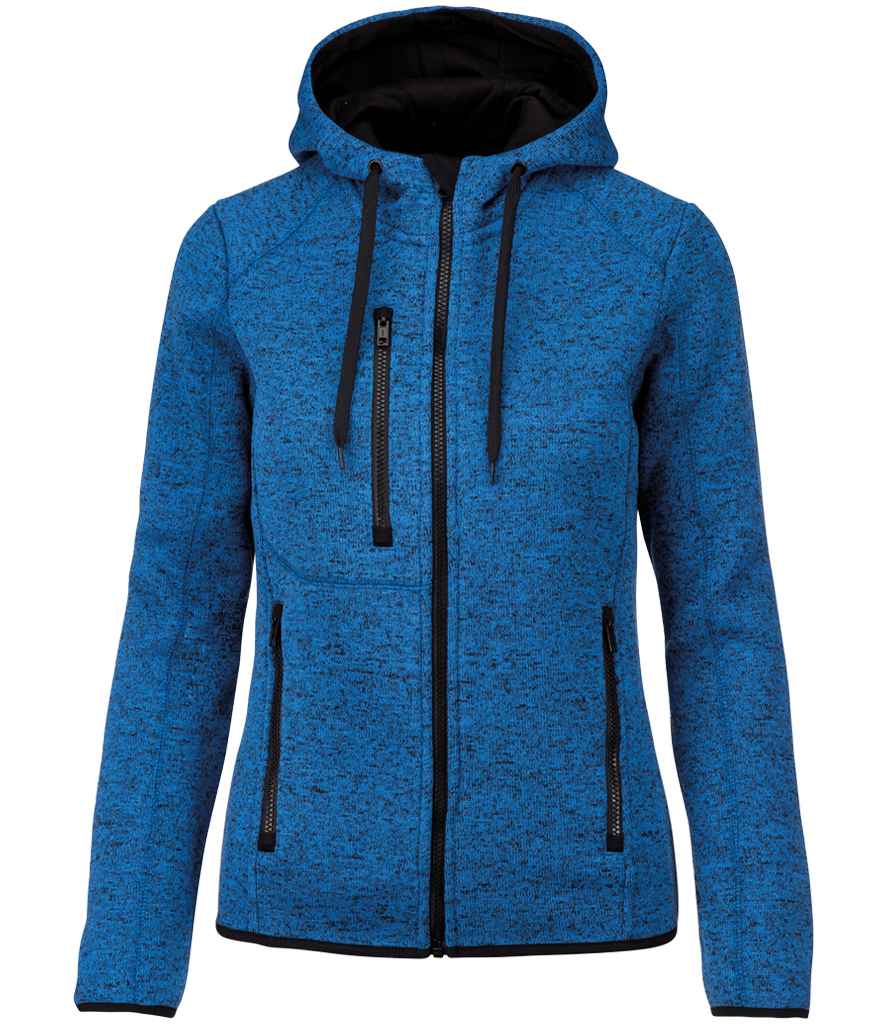 Proact Ladies Heather Hooded Jacket Light Royal Blue Melange