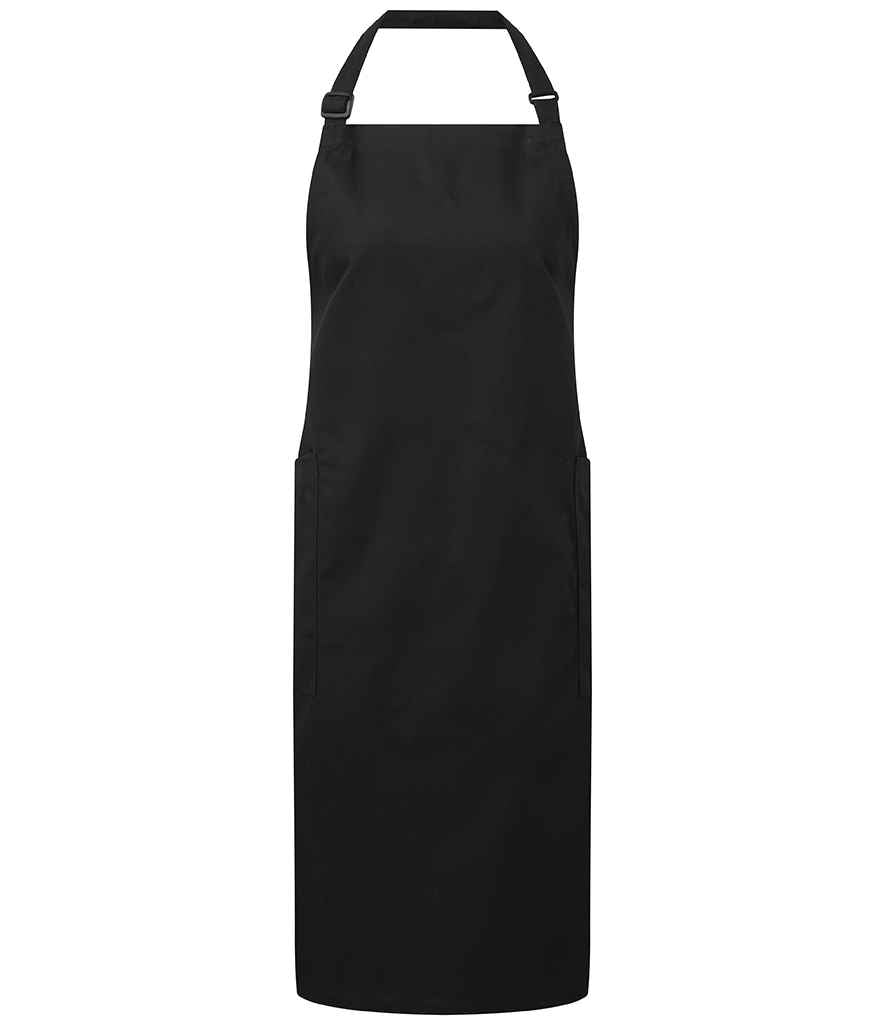 Premier Recycled Polyester and Fairtrade Organic Cotton Bib Apron Black