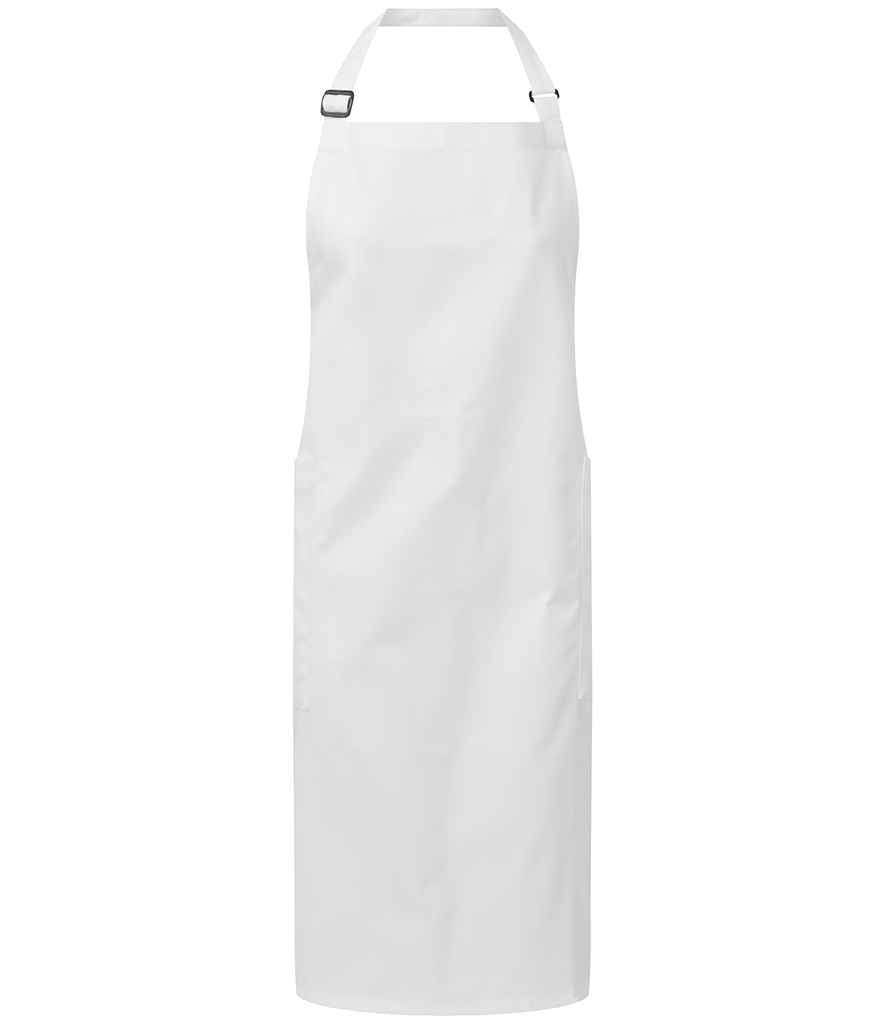 Premier Recycled Polyester and Fairtrade Organic Cotton Bib Apron White