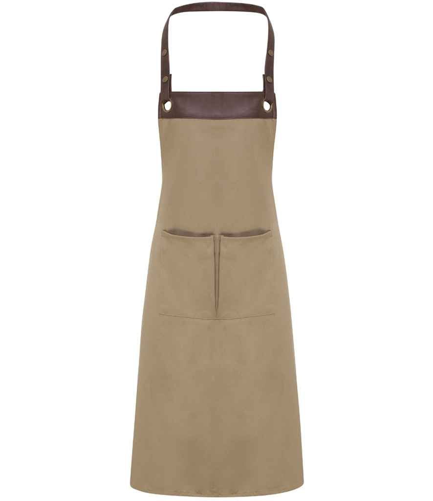 Premier Espresso Bib Apron Khaki/Brown