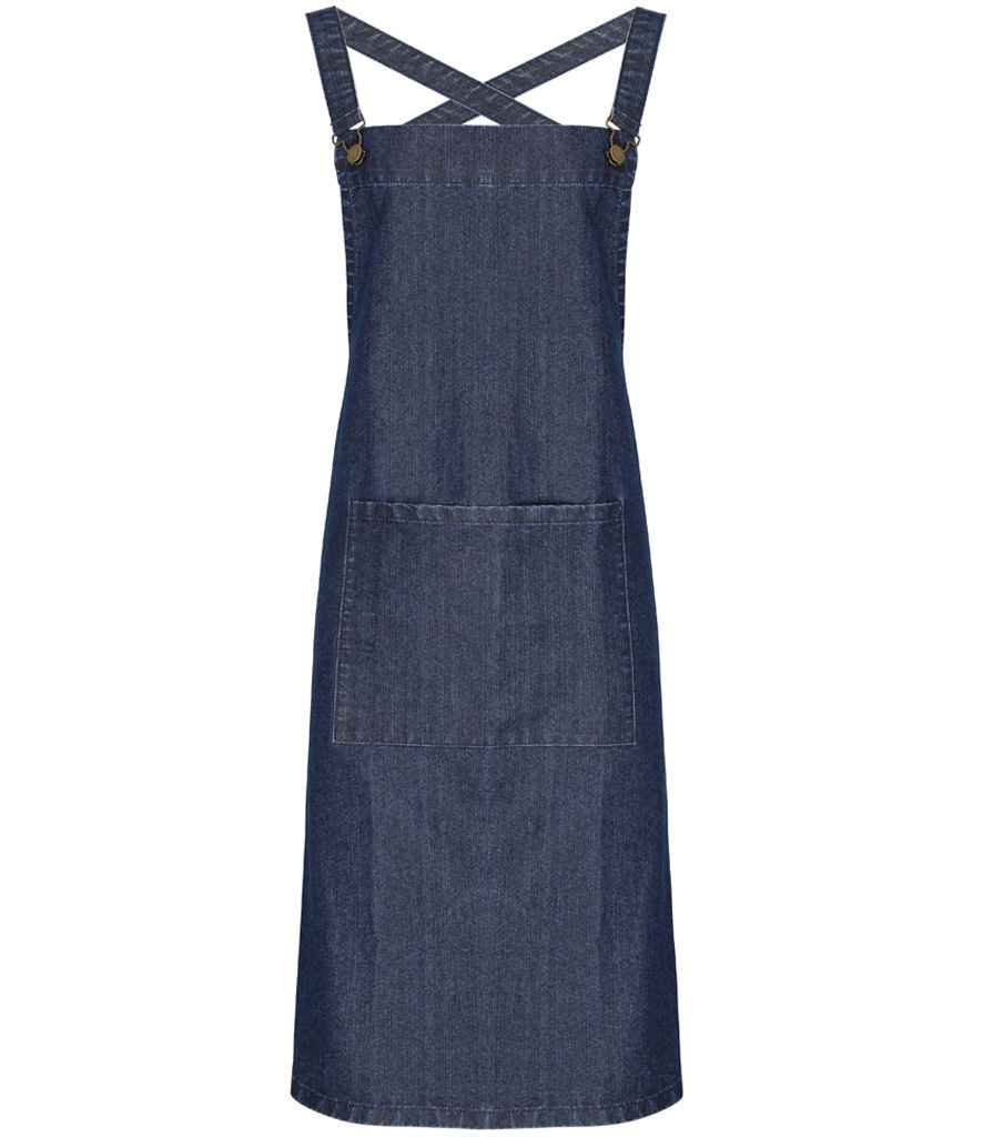 Premier Cross Back Barista Bib Apron Indigo Denim