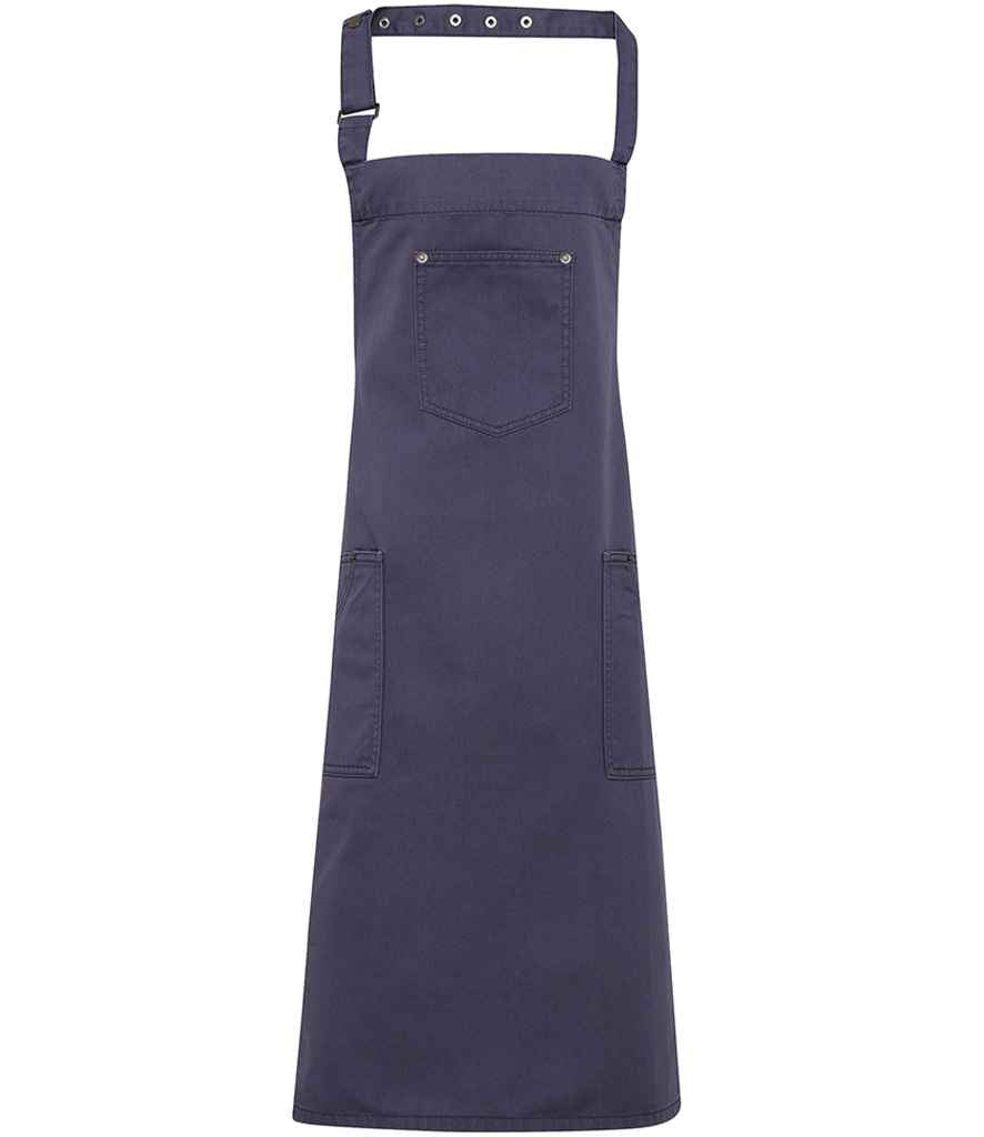 Premier Cotton Chino Bib Apron Steel