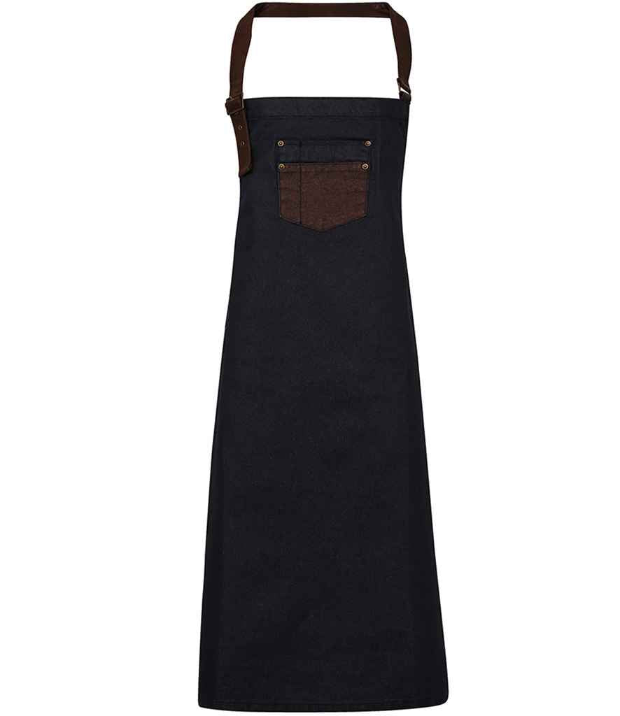Premier Division Bib Apron Indigo Denim/Brown Denim