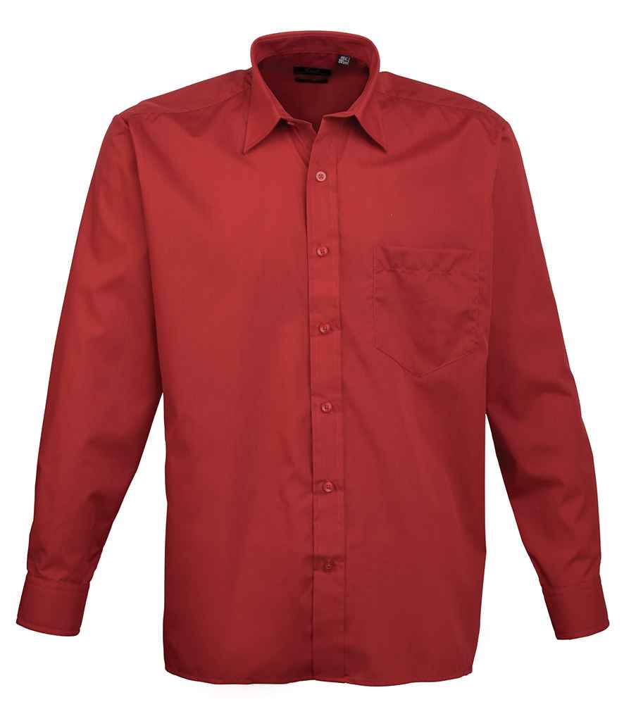 Premier Long Sleeve Poplin Shirt | Burgundy Burgundy