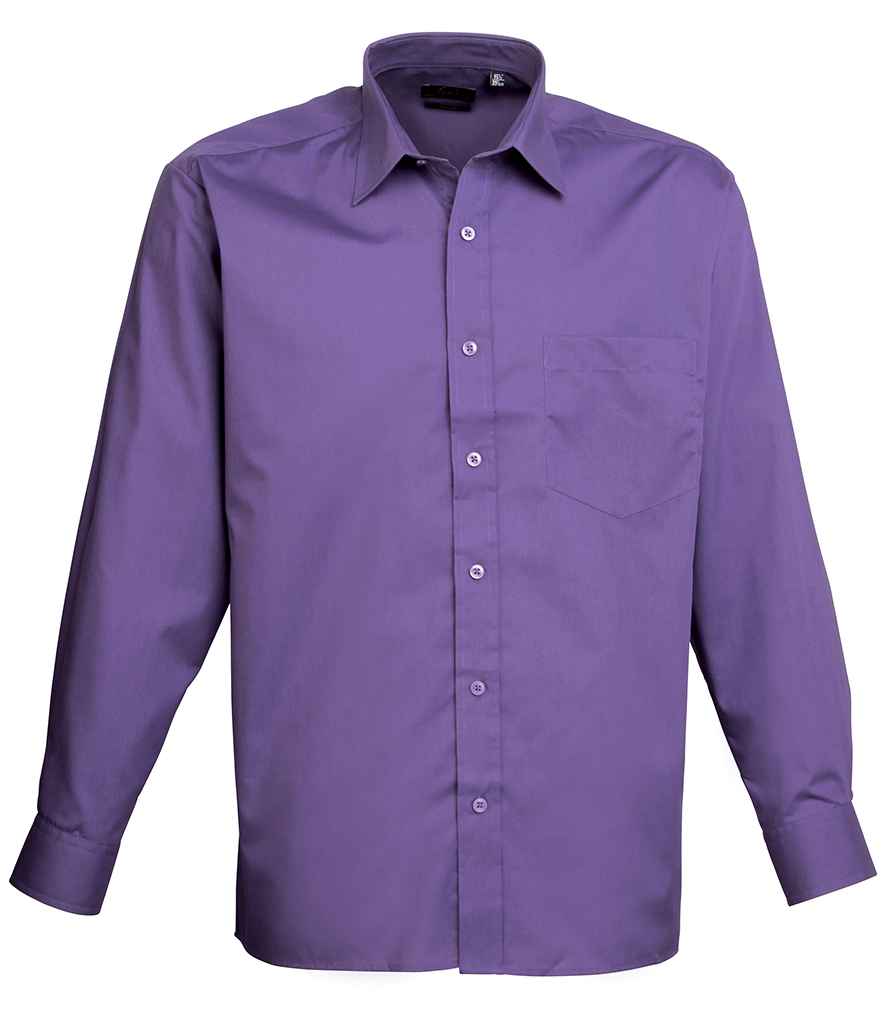 Premier Long Sleeve Poplin Shirt | Purple Purple