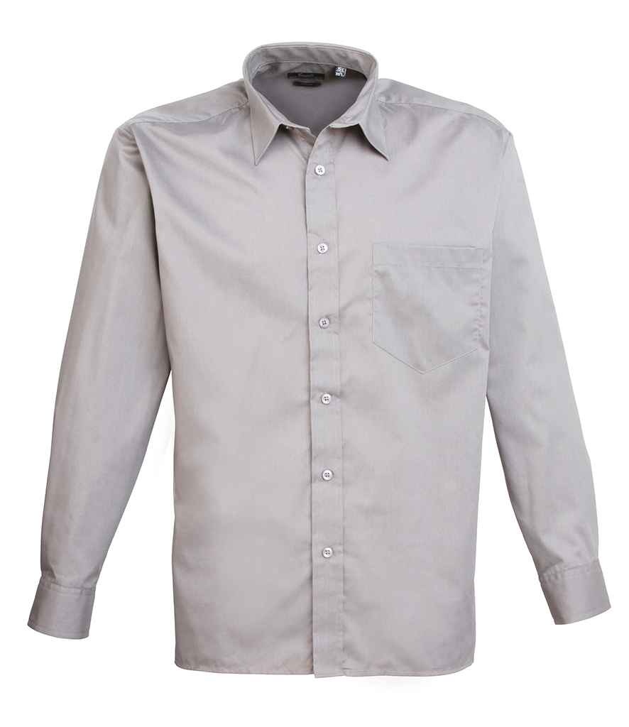 Premier Long Sleeve Poplin Shirt | Silver Silver