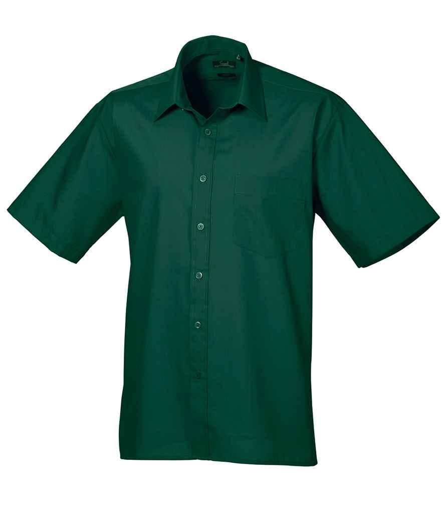 Premier Short Sleeve Poplin Shirt | Bottle Green Bottle Green