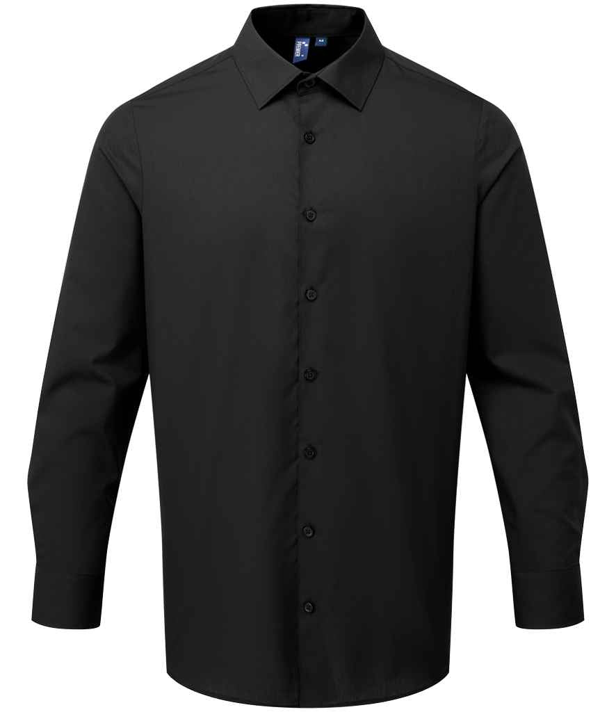 Premier Recyclight® Long Sleeve Poplin Shirt Black