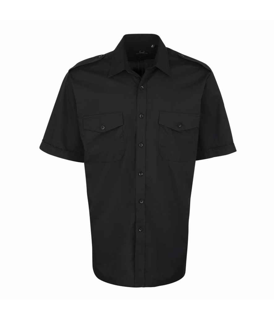 Premier Short Sleeve Pilot Shirt Black