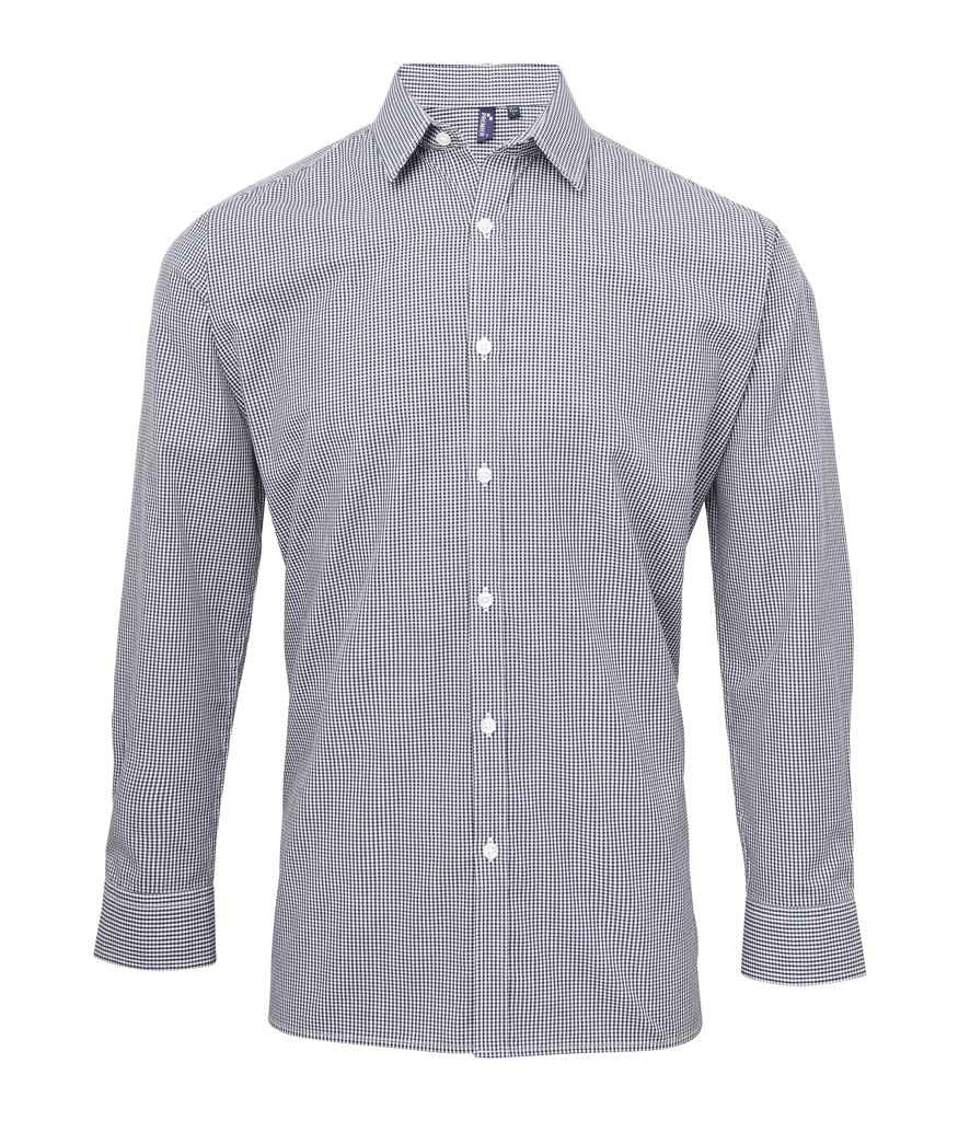 Premier Gingham Long Sleeve Shirt Navy/White