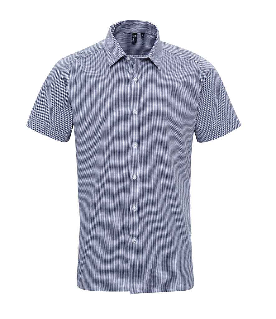 Premier Gingham Short Sleeve Shirt Navy/White