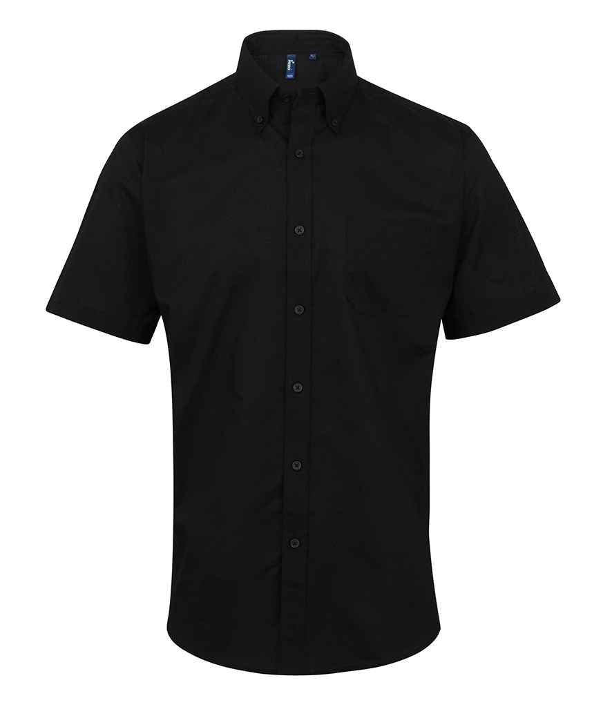 Premier Signature Short Sleeve Oxford Shirt Black