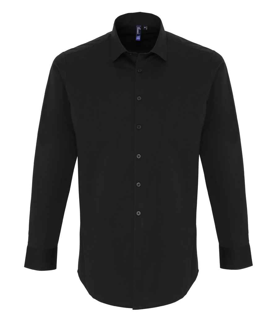 Premier Long Sleeve Stretch Fit Poplin Shirt Black