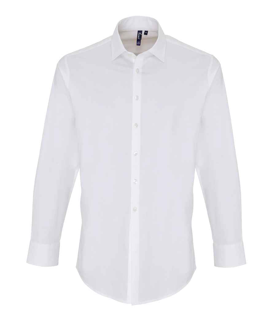 Premier Long Sleeve Stretch Fit Poplin Shirt White