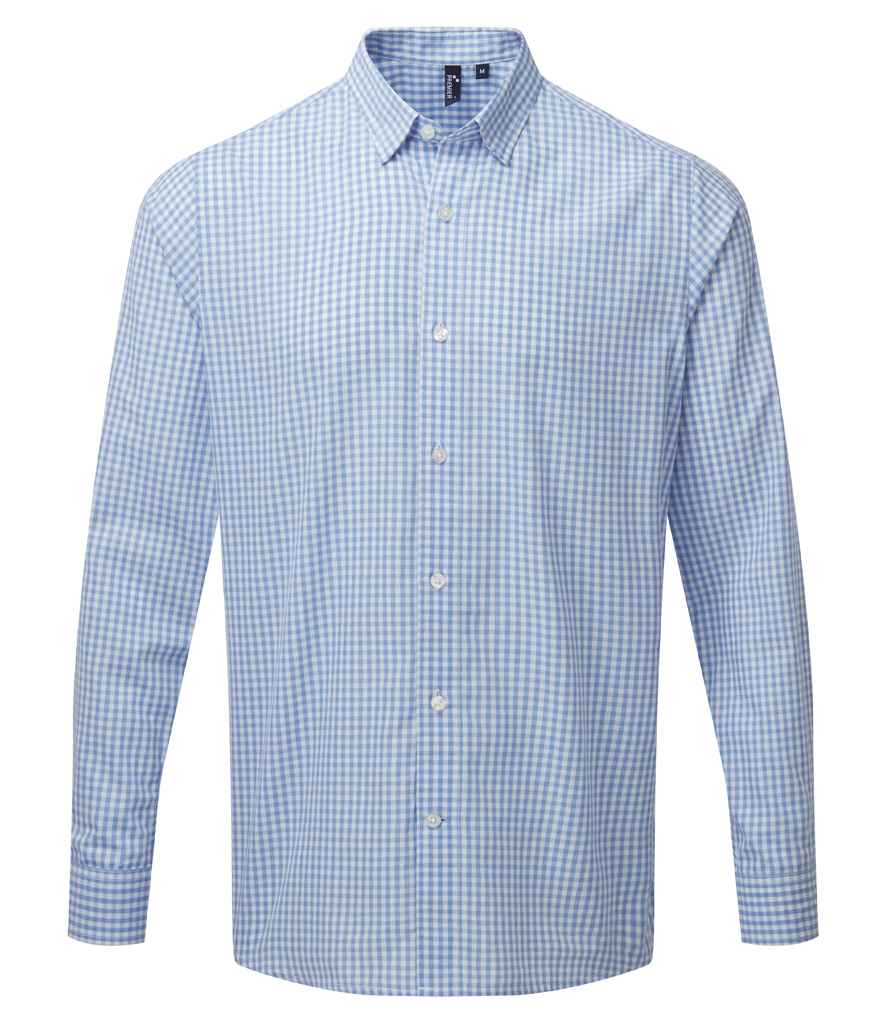 Premier Maxton Check Long Sleeve Shirt Light Blue/White