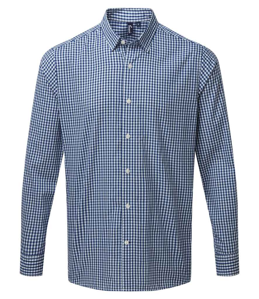 Premier Maxton Check Long Sleeve Shirt Navy/White