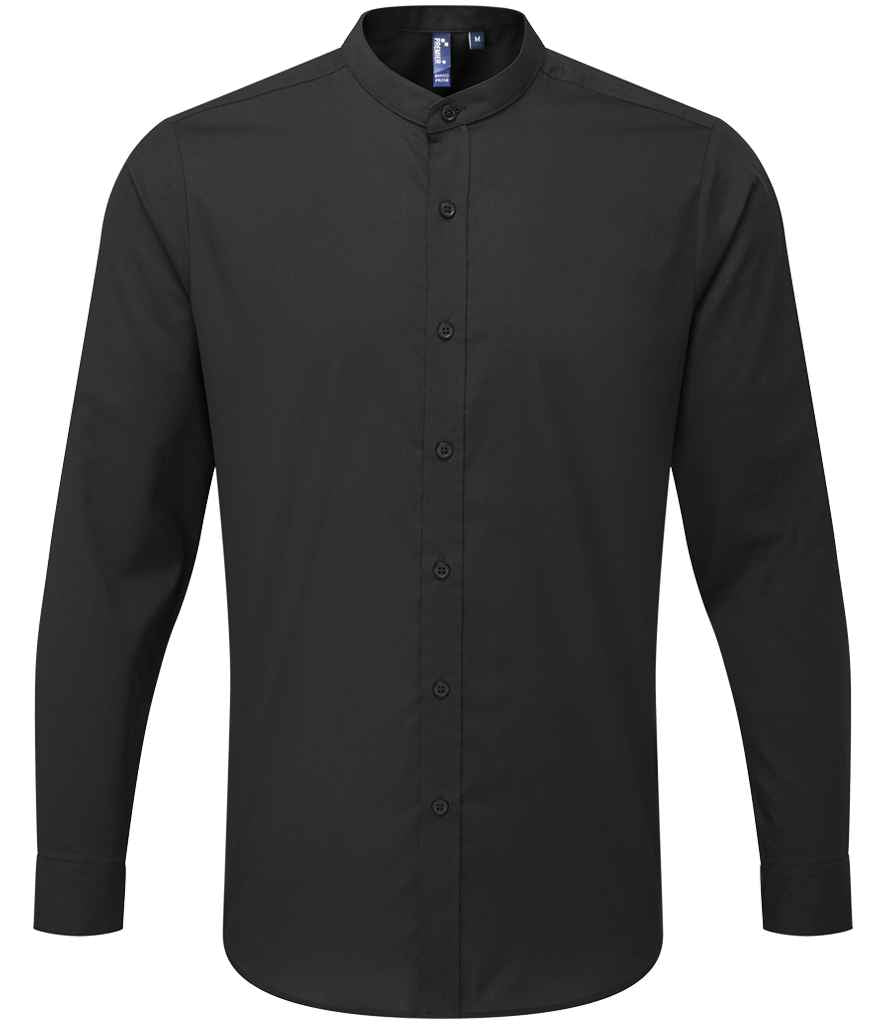 Premier Long Sleeve Grandad Shirt Black