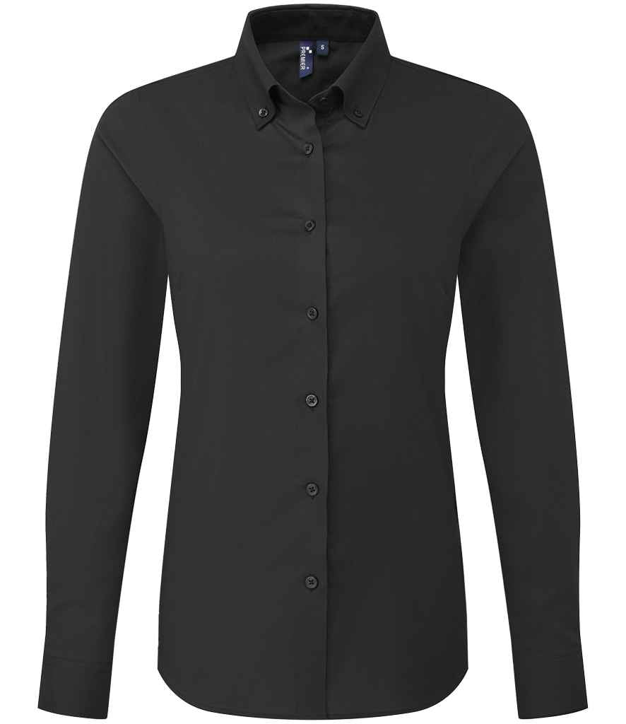 Premier Ladies Supreme Long Sleeve Oxford Shirt Black