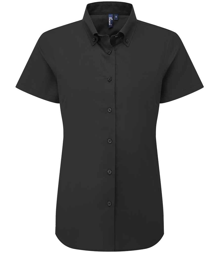 Premier Ladies Supreme Short Sleeve Oxford Shirt Black