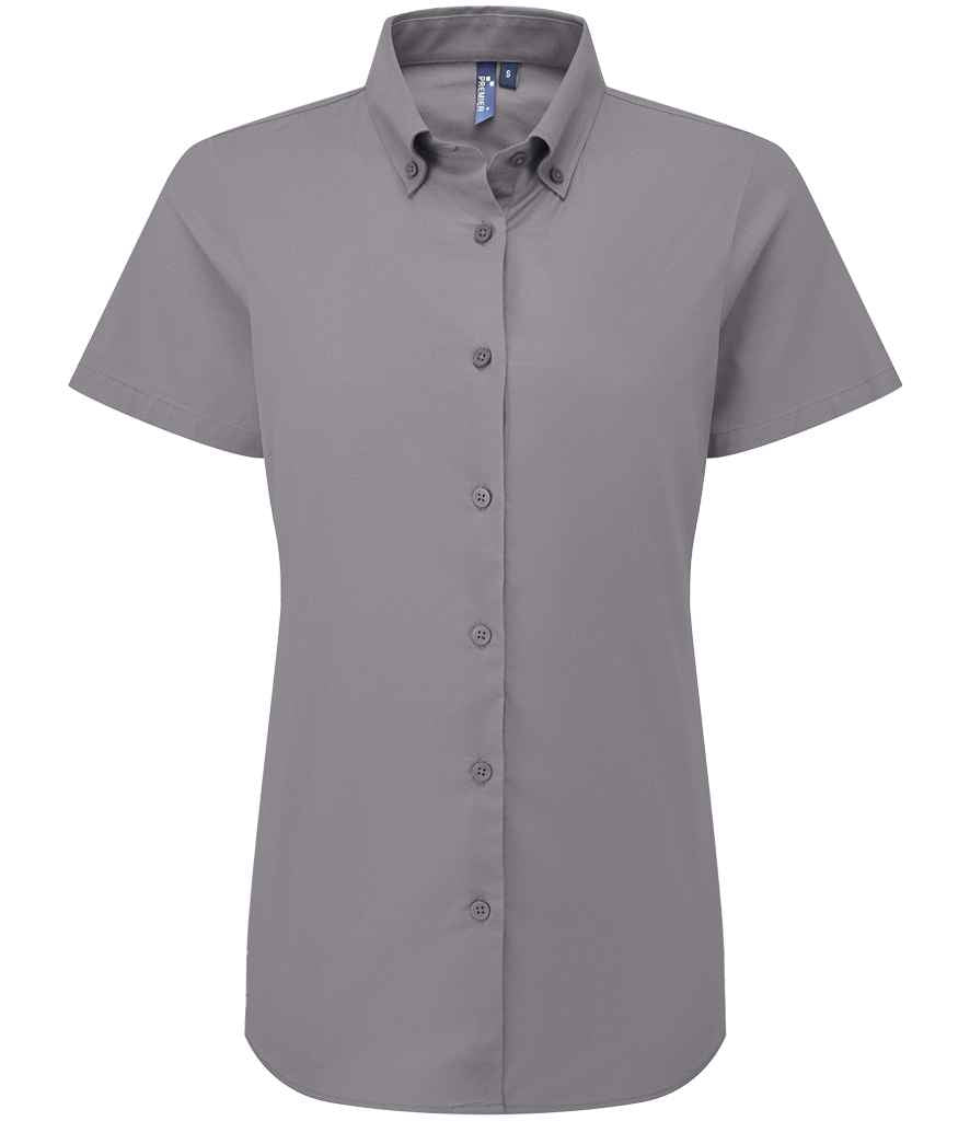 Premier Ladies Supreme Short Sleeve Oxford Shirt Steel